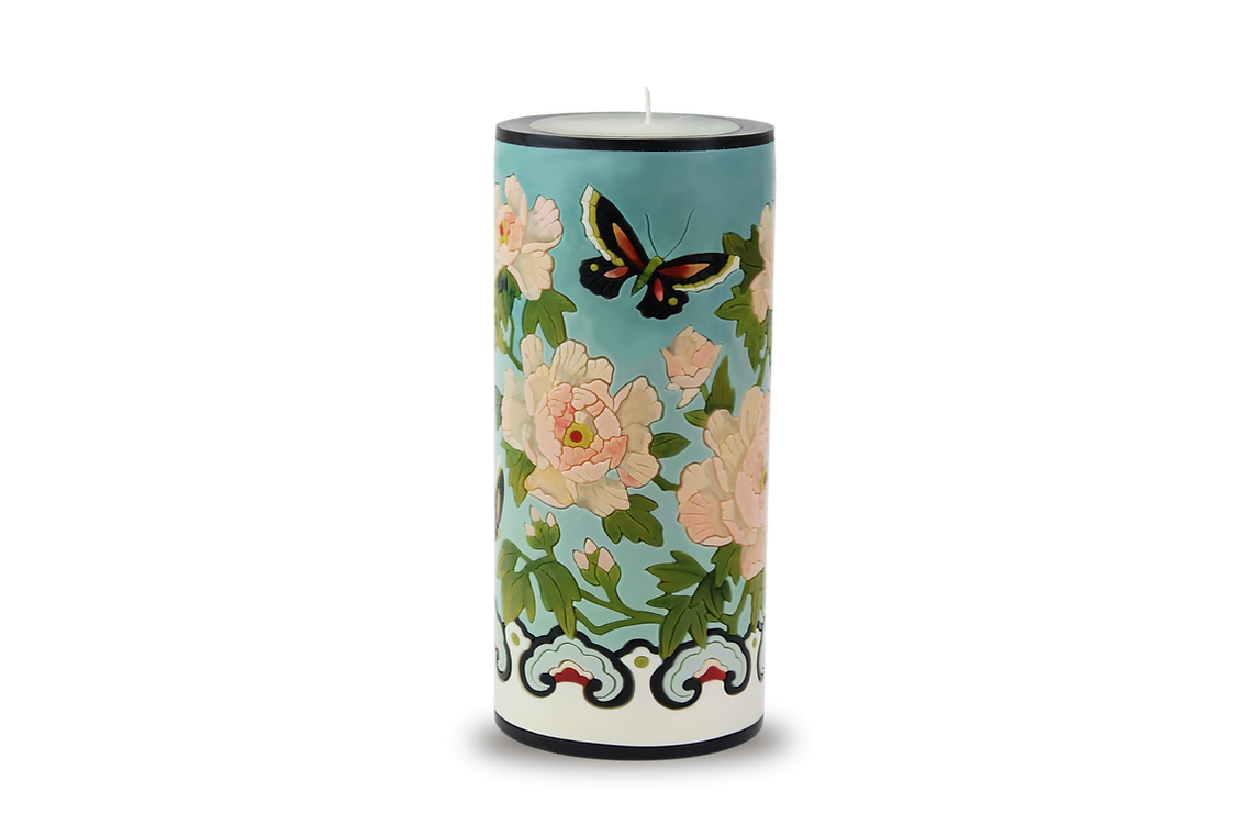 Peony & Butterfly Illuminated Candle