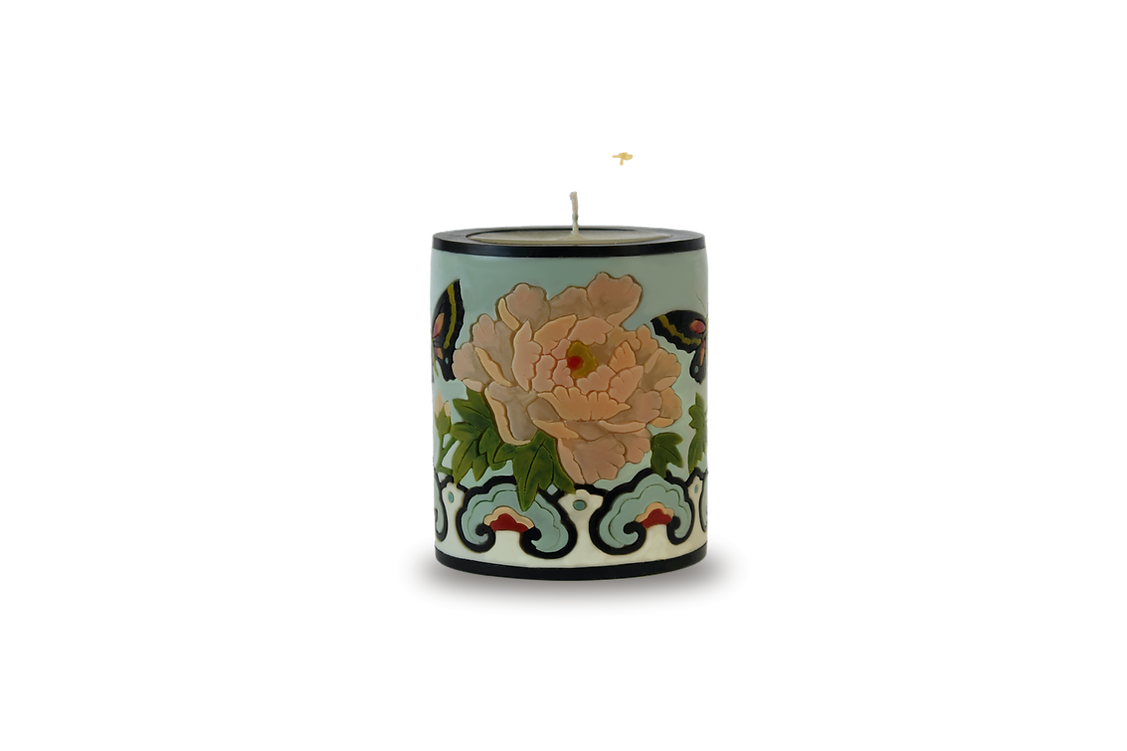 Peony & Butterfly Illuminated Candle