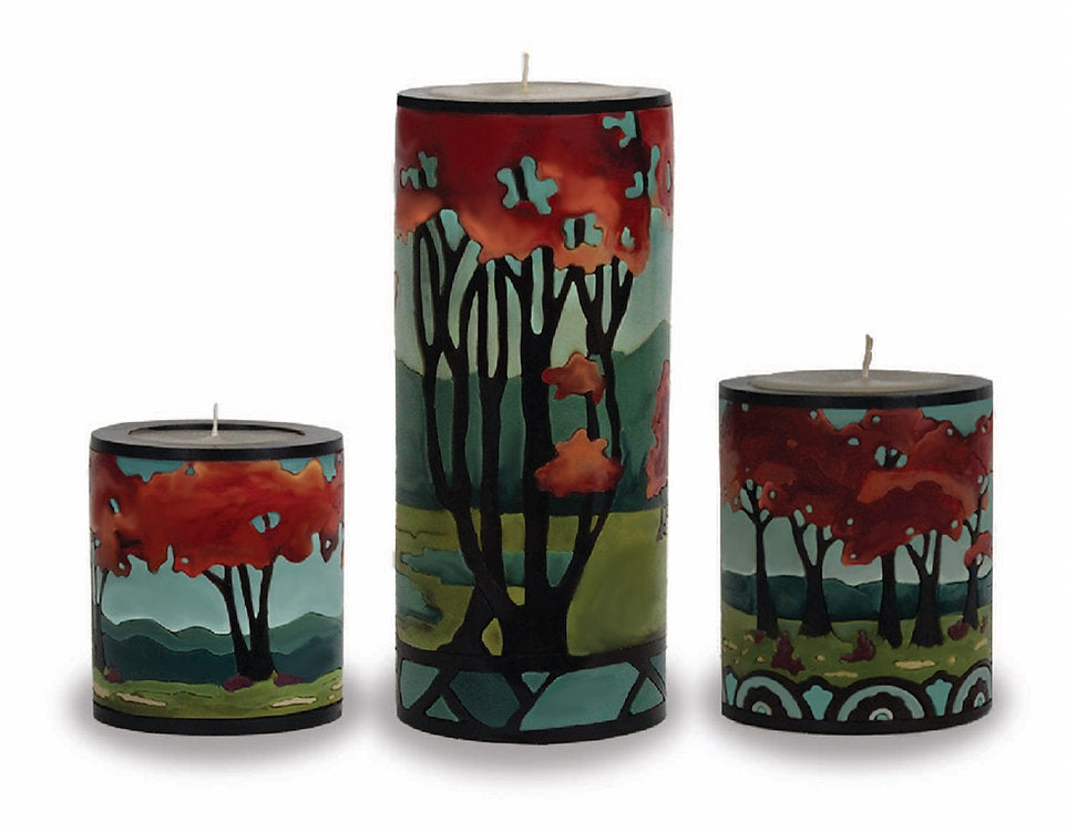 Fall Trees Illuminated Candle