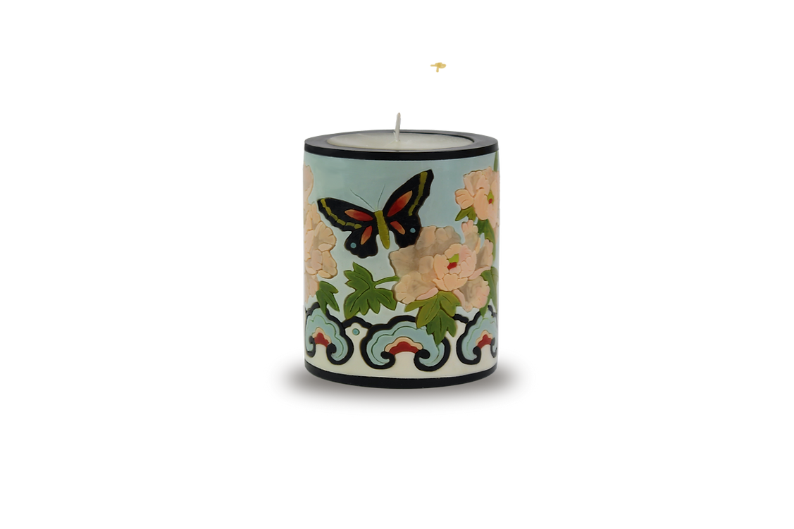 Peony & Butterfly Illuminated Candle