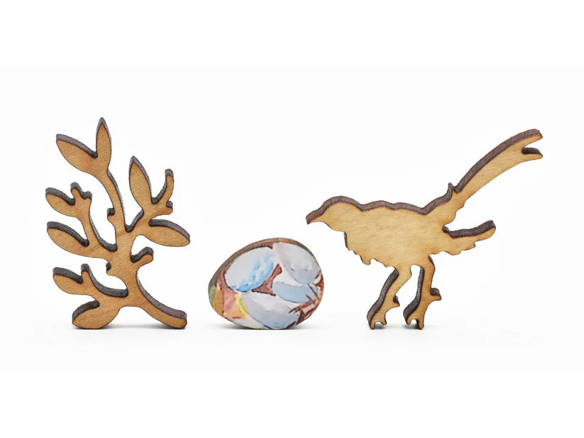 Birds, Flowers and Eggs Wooden Puzzle