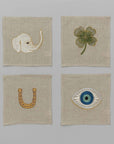 Good Luck Embroidered Cocktail Napkin Set