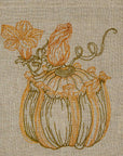Pumpkin Patch Embroidered Linen Cocktail Napkin Set