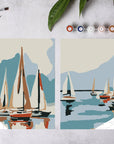 Sailboats at Sea Paint-By-Numbers Kit