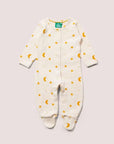 Cream Waffle Stars Organic Babygrow