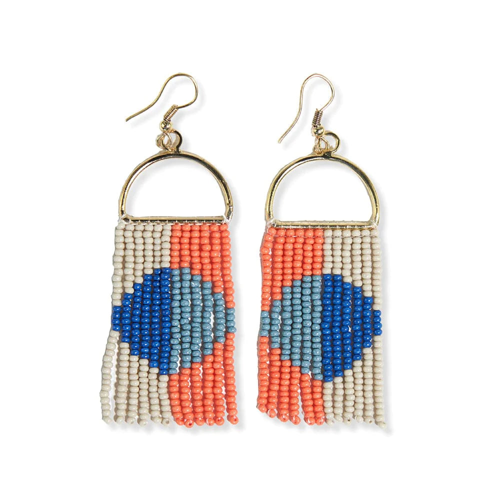 Allison Coastal Colorblock Fringe Earrings