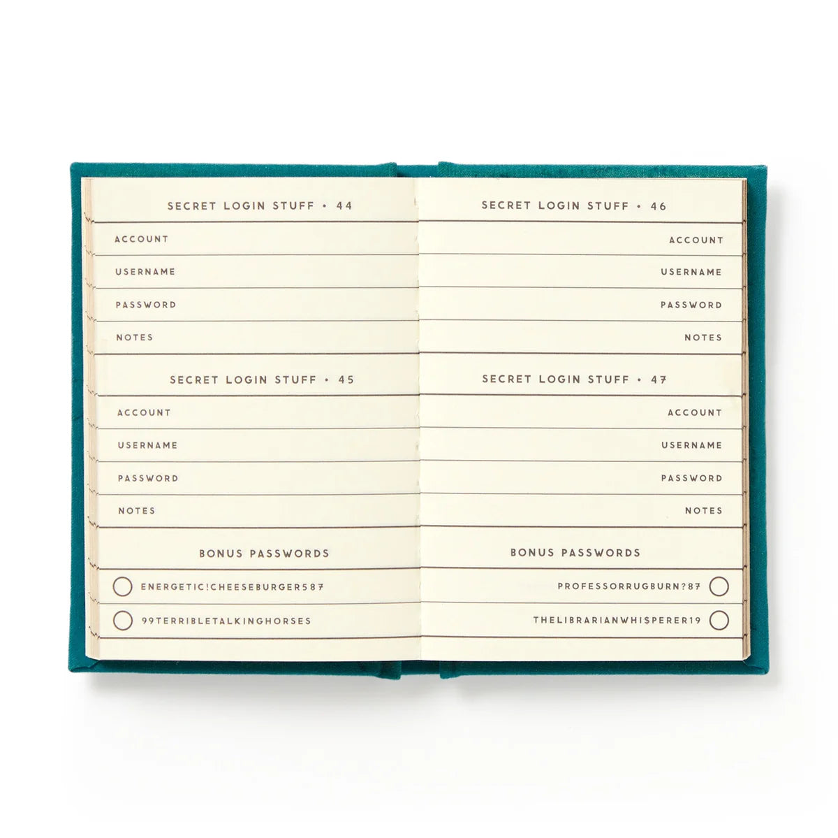 Definitely Not My Passwords: A Tiny Password Diary