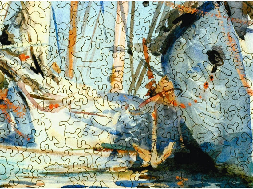 White Ships Wooden Puzzle