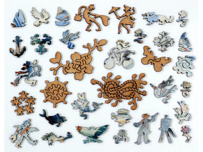 White Ships Wooden Puzzle