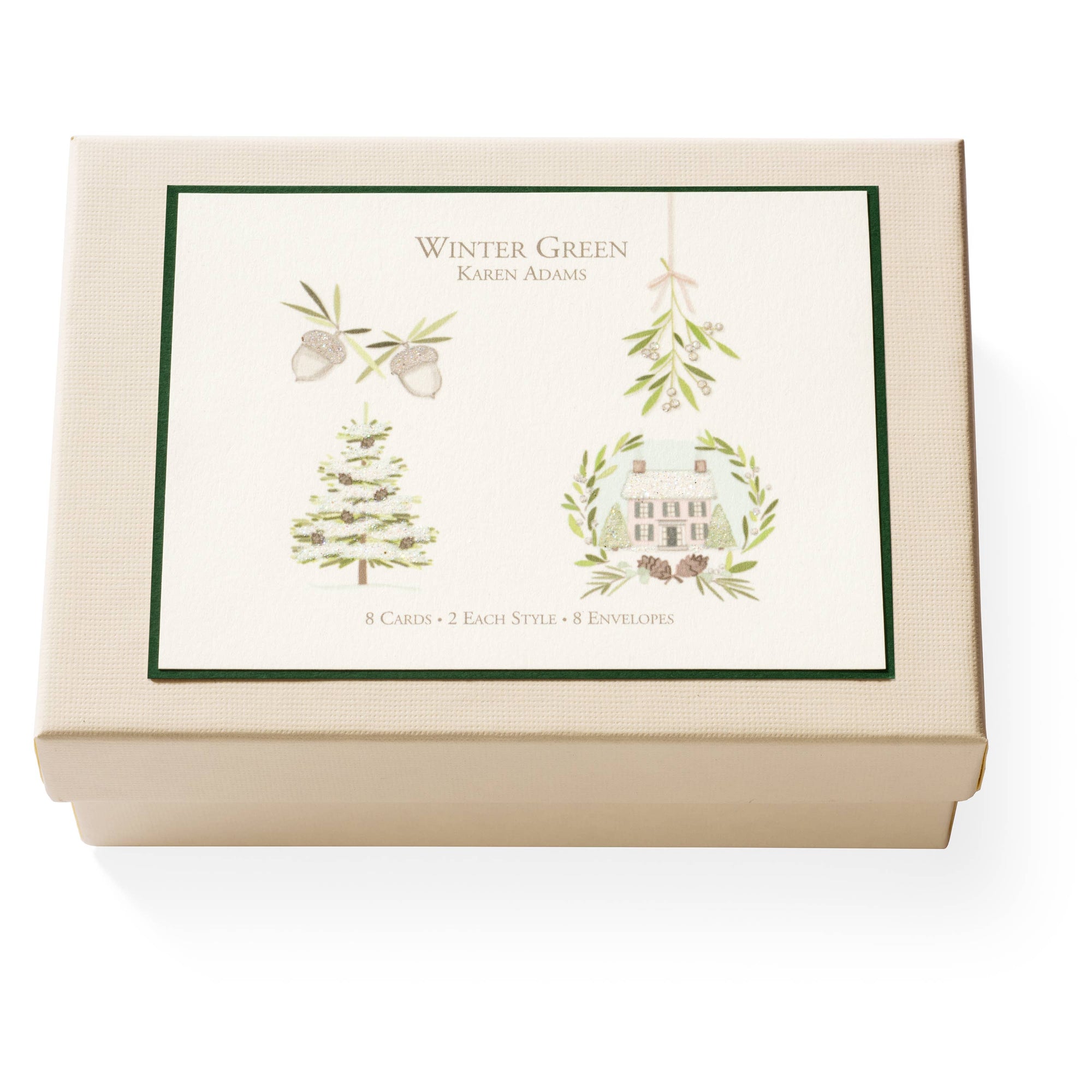 Winter Green Note Card Box