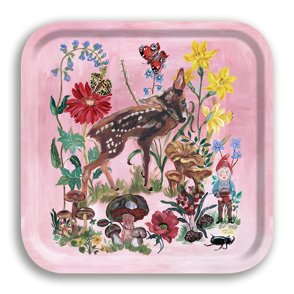 Bambi Square Birchwood Tray