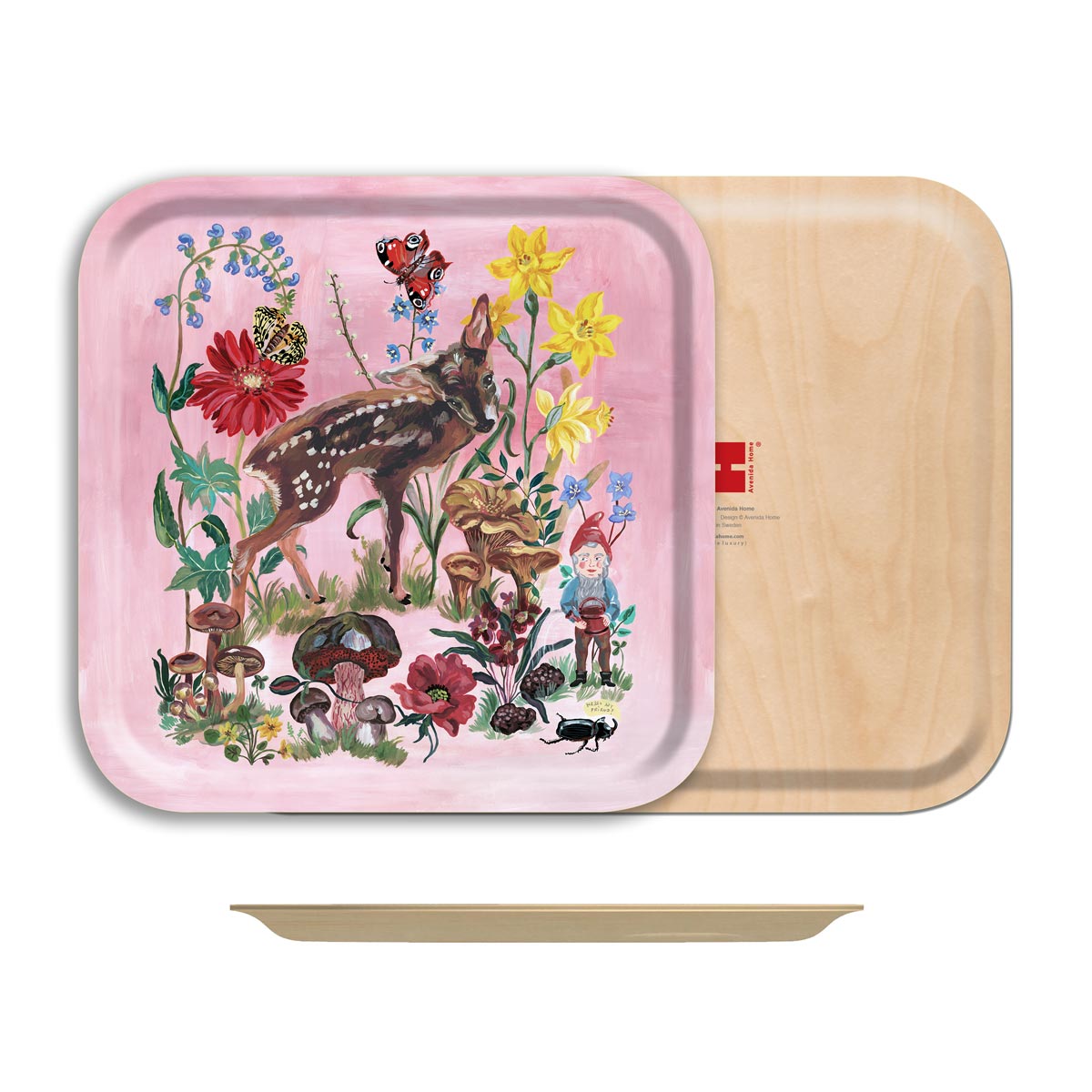 Bambi Square Birchwood Tray