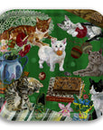 Les Chats Square Birchwood Tray