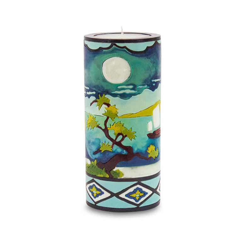 Asian Landscape Illuminated Candle