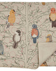 Songbirds Tree Embroidered Linen Table Runner