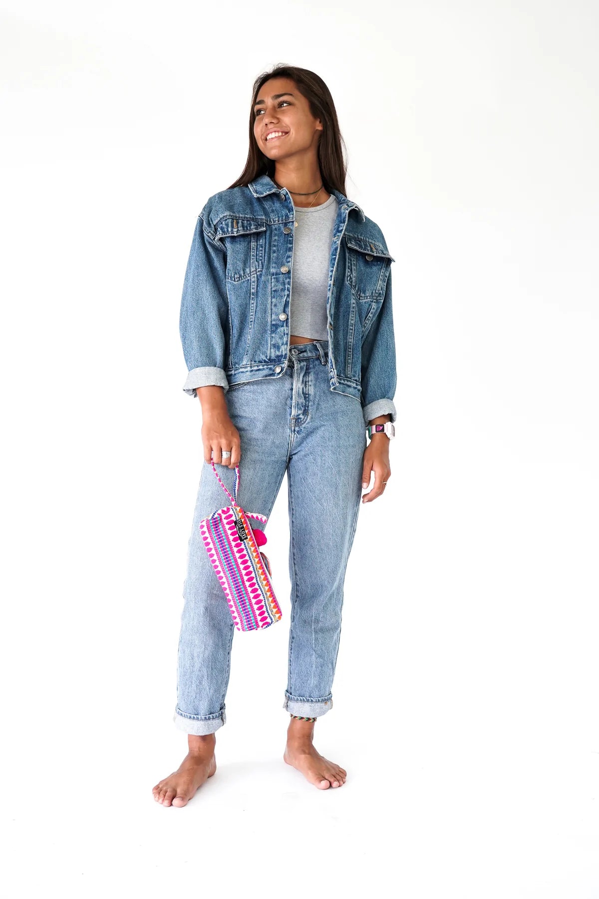 Arya Embroidered Zipper Pouch