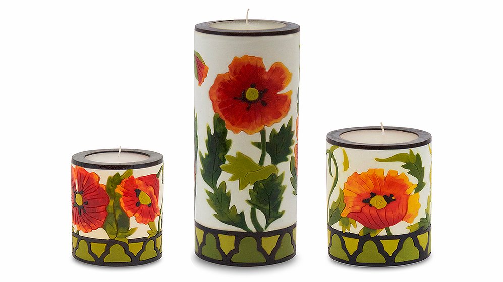 Poppy Illuminated Candle