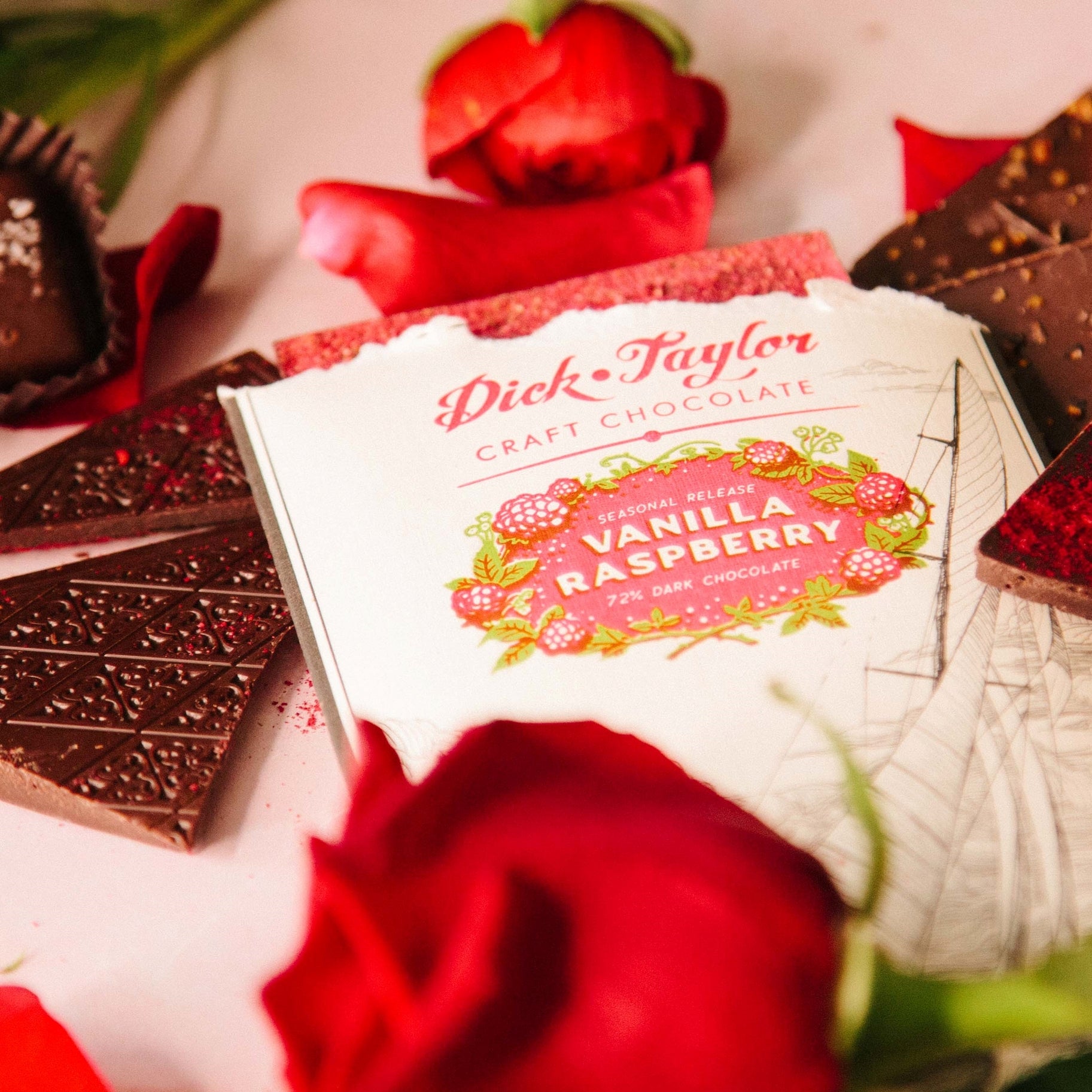 Vanilla Raspberry Dark Chocolate Bar