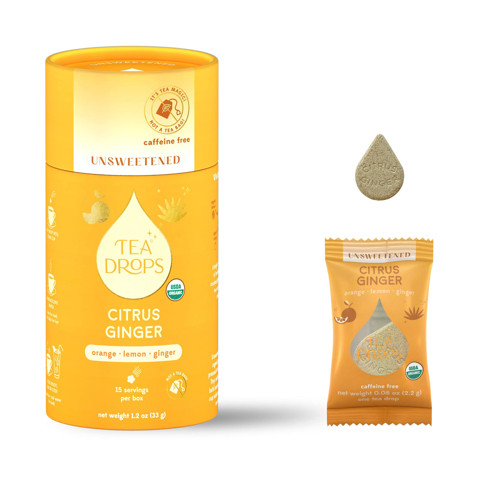 Unsweetened Tea Drops - Citrus Ginger