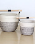 Woven Basket With Wooden Handle