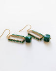 Rectangle Diopside Earrings