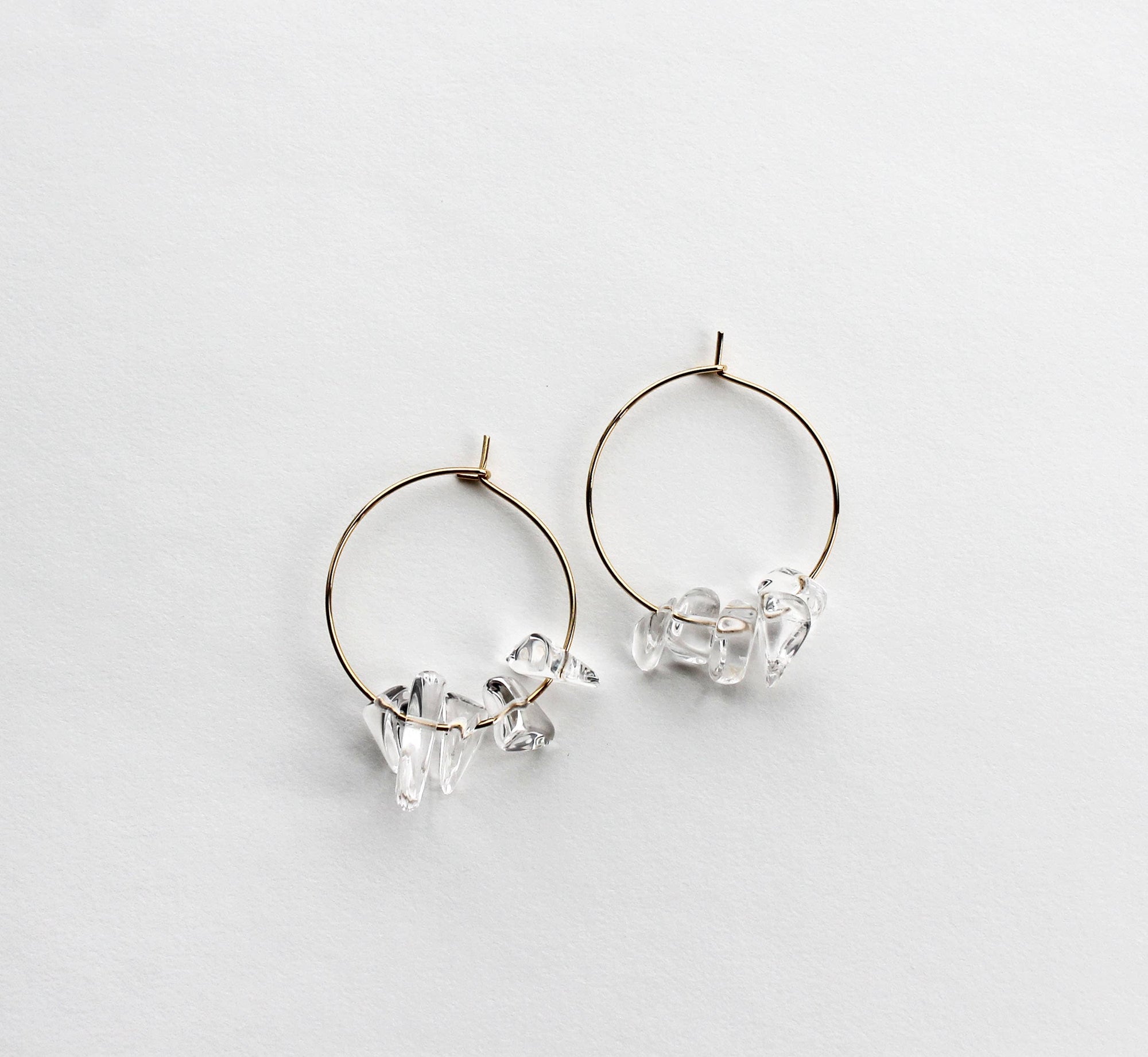 Boho Quartz Chip Hoops