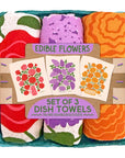 Edible Flowers Dish Towel Set