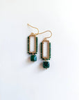 Rectangle Diopside Earrings