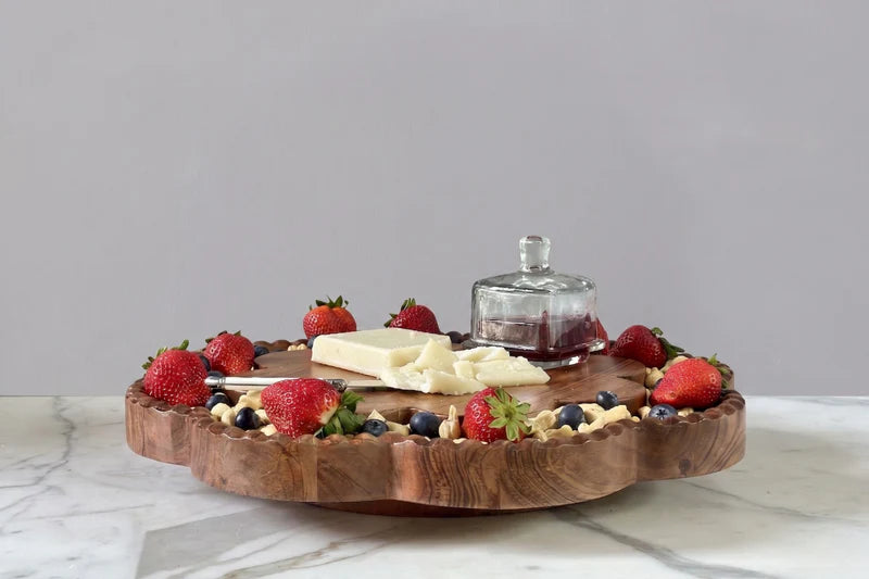 Scalloped English Bread Board Lazy Susan