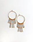 Silver Beaded Fringe Hoops