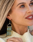 Allison Green Check Earrings