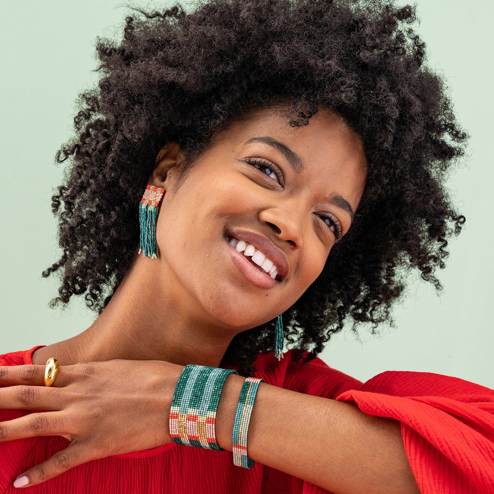 Ava Colorblock Fringe Earrings