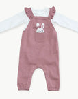 Bunny Peekaboo Ruffle Knit Overall Set