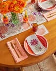 Paradise Garden Embroidered Cocktail Napkin Set