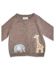Elephant and Giraffe Pointelle Cardigan
