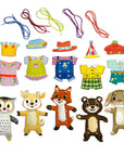 Woodland Friends Dress Up Lacing Cards