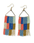 Whitney Coastal Checkered Fringe Earrings