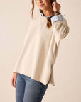Frenchie Zip Side Crewneck