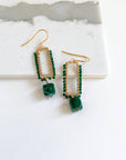 Rectangle Diopside Earrings