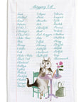 Fish Shopping List Tea Towel