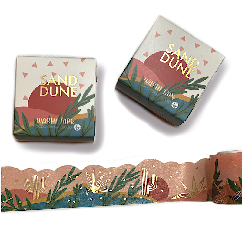 Sand Dune Gold Foil Cloud Cut Washi Tape