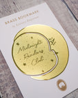Midnight Readers Club Moon And Etched Stars Brass Bookmark