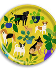 Dogs Round Birchwood Tray