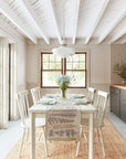 Plants Embroidered Linen Table Runner