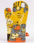 Man With a Pan Oven Mitt