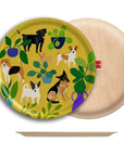Dogs Round Birchwood Tray
