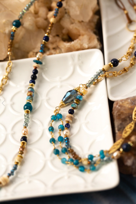 Starry Night Collage Necklace