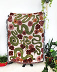 Snakes in the Poppy Field Throw Blanket