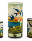 Swallows Illuminated Candle