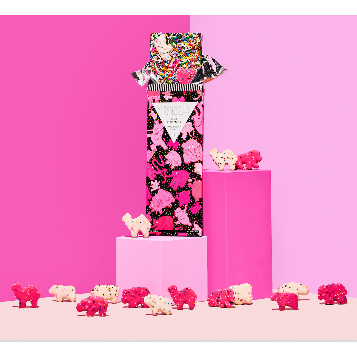 Pink Elephants Dark Chocolate Bar